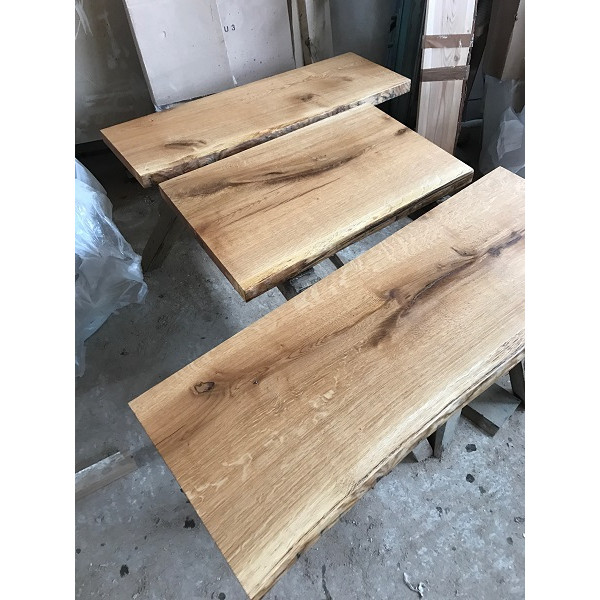 Baumscheibe, Waschtisch, Tischplatte, unbesäumt/gerade, Eiche, Baumkante 120x45x4,5cm geölt
